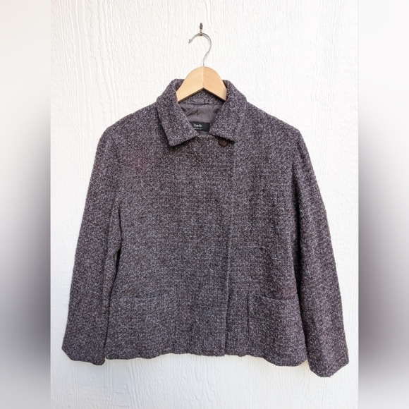 Zanella Italy Wool Blend Short Tweed Jacket Coat Women's Size 10 - Picture 1 of 8